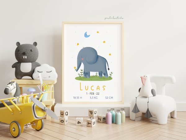 print personalizado bebé elefante