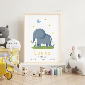 print personalizado bebé elefante