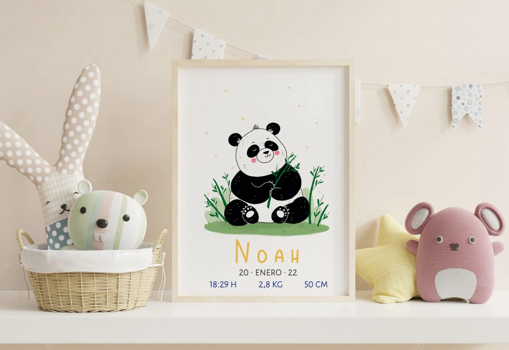 Lámina nacimiento Oso Panda