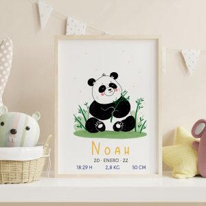 Lámina nacimiento Oso Panda