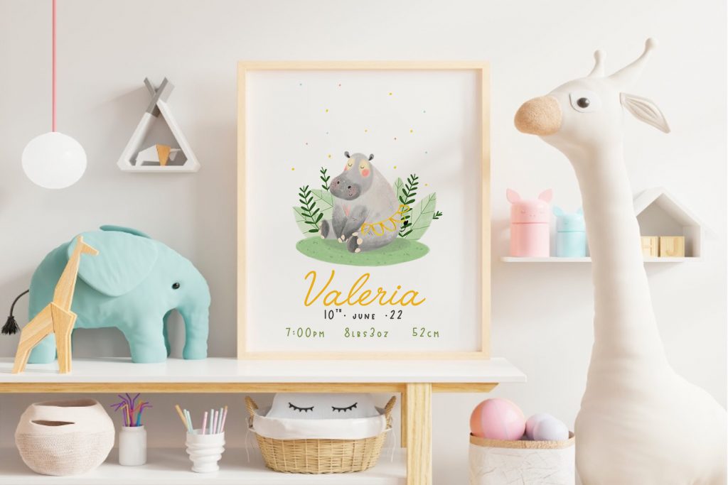 Lamina nacimiento hipopotamo