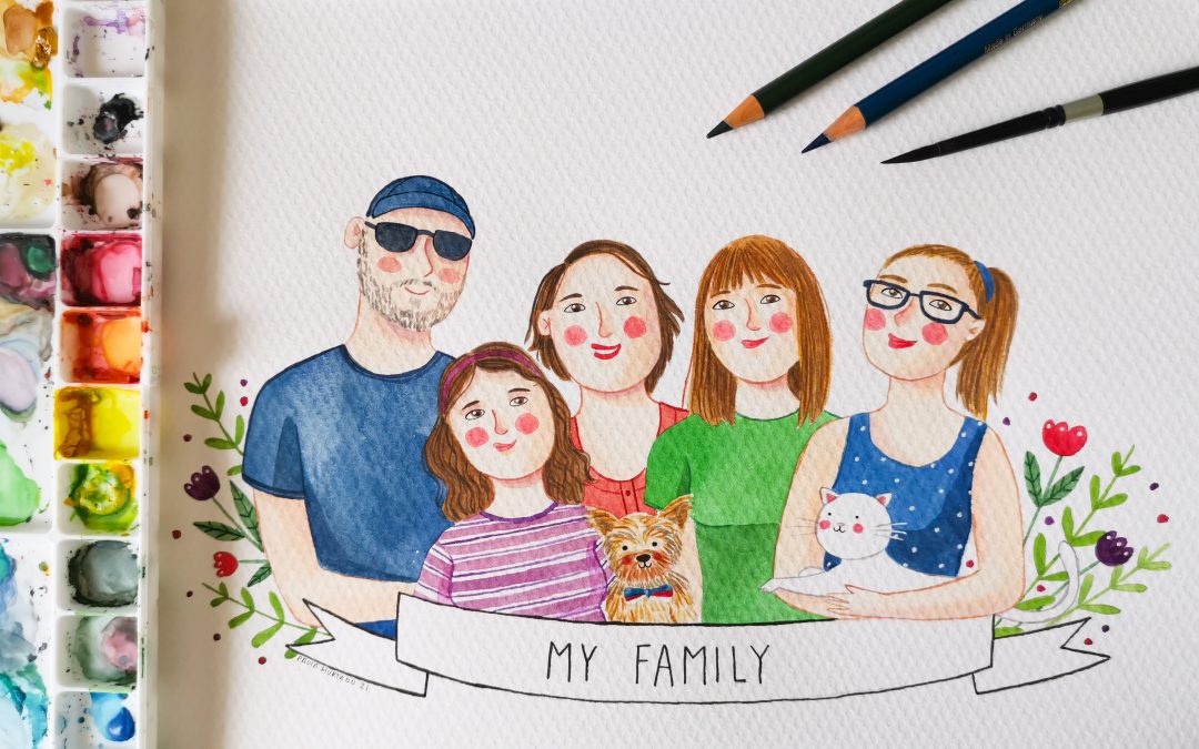 Retrato familiar pintado a mano «My Family»