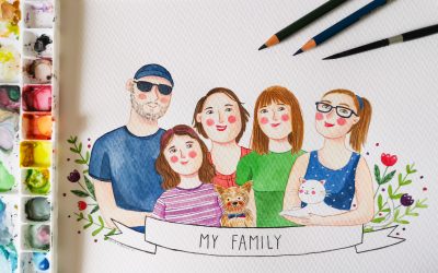 Retrato familiar pintado a mano «My Family»