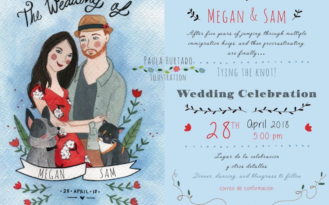 Invitación de boda Megan y Sam