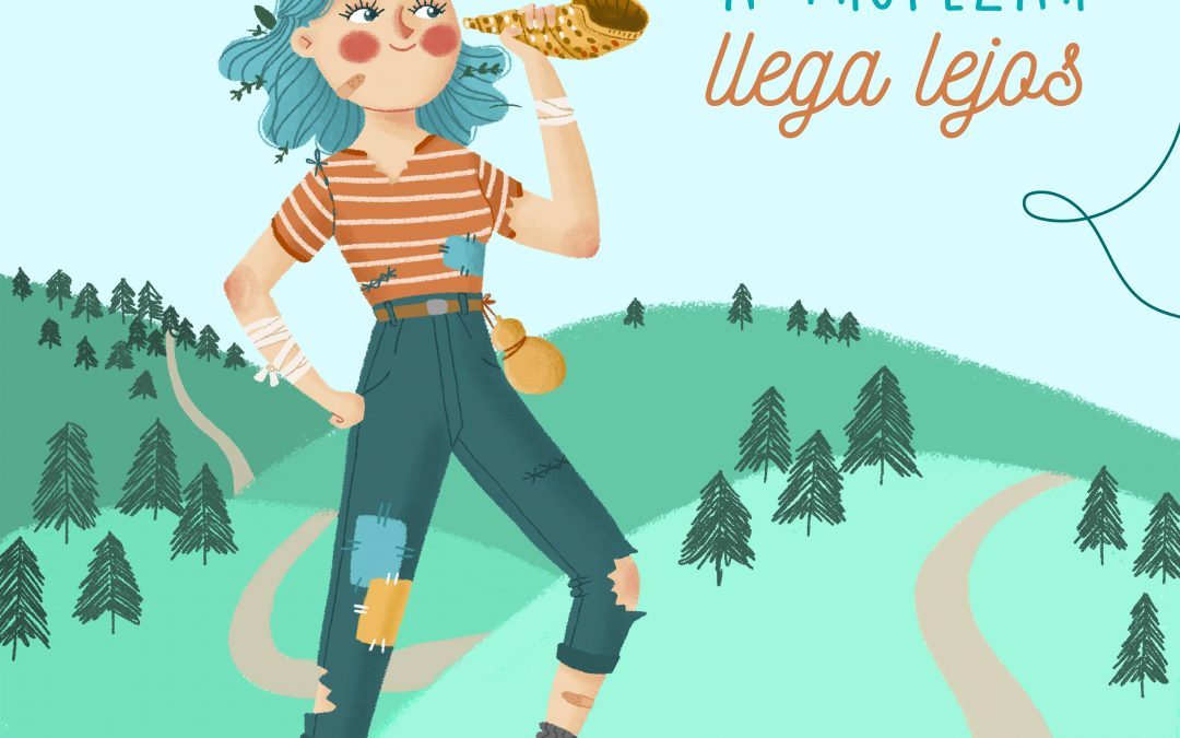 Ilustración digital senderista para la psicóloga Raquel Jiménez