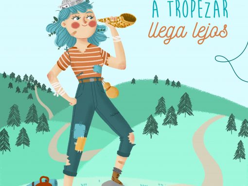 Ilustración digital senderista para la psicóloga Raquel Jiménez
