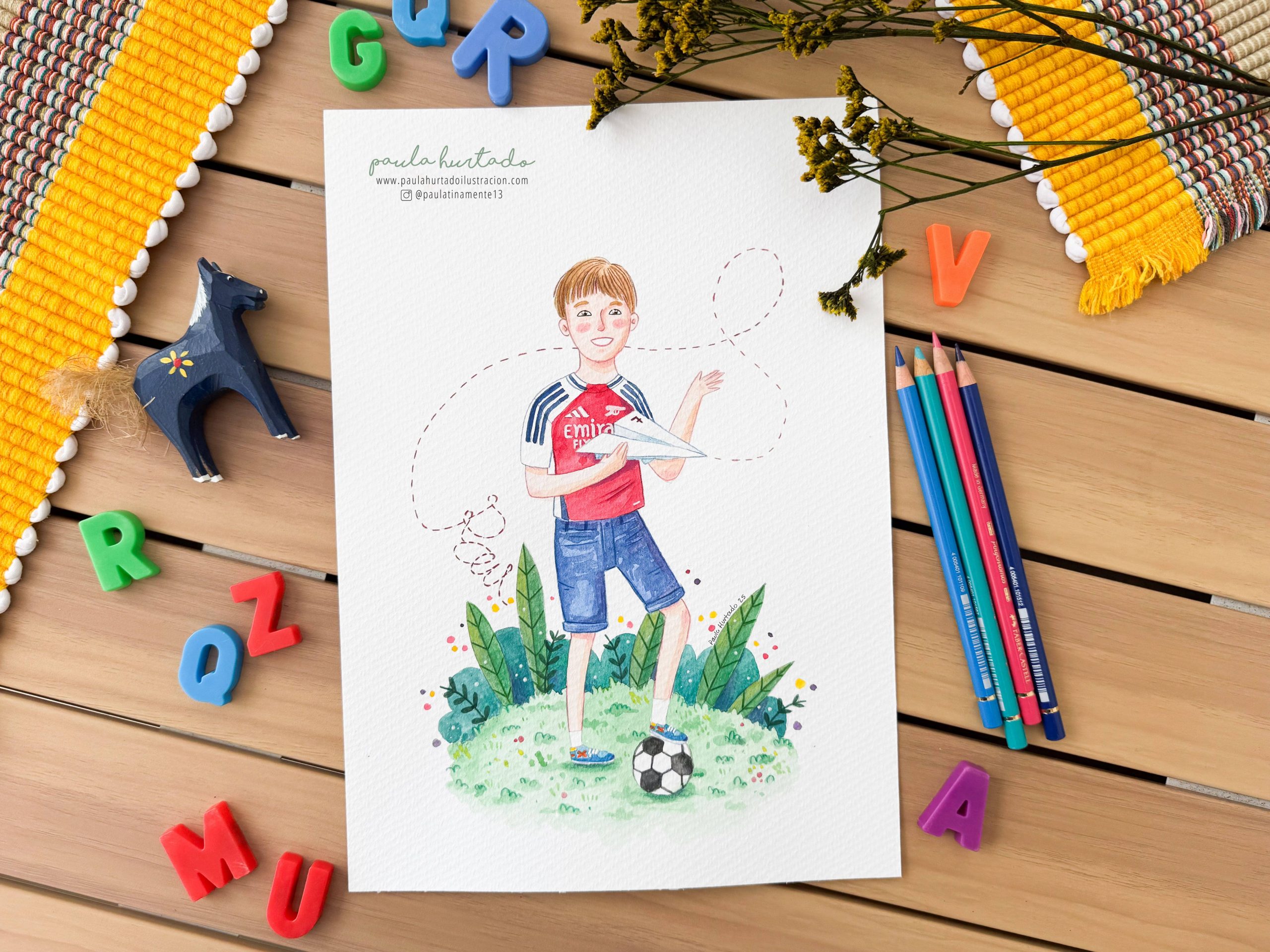 Retrato Cuerpo Entero de familia pintado con acuarelas - Imagen 6