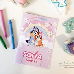 Libros para colorear personalizados Cumpleaños Bluey