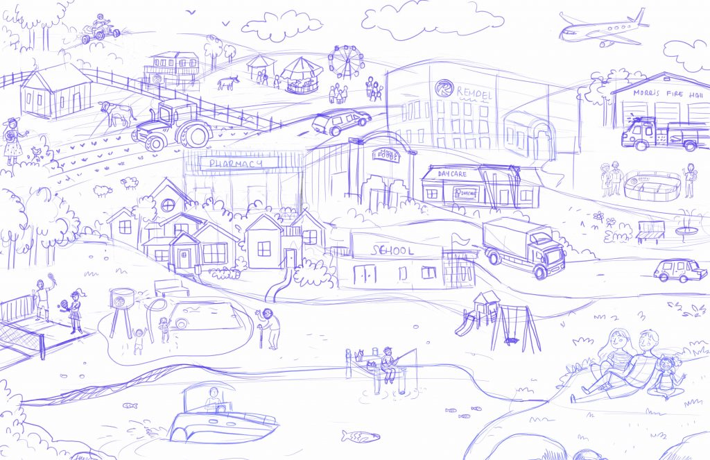 boceto de pagina para colorear para niños para la empresa Rempel