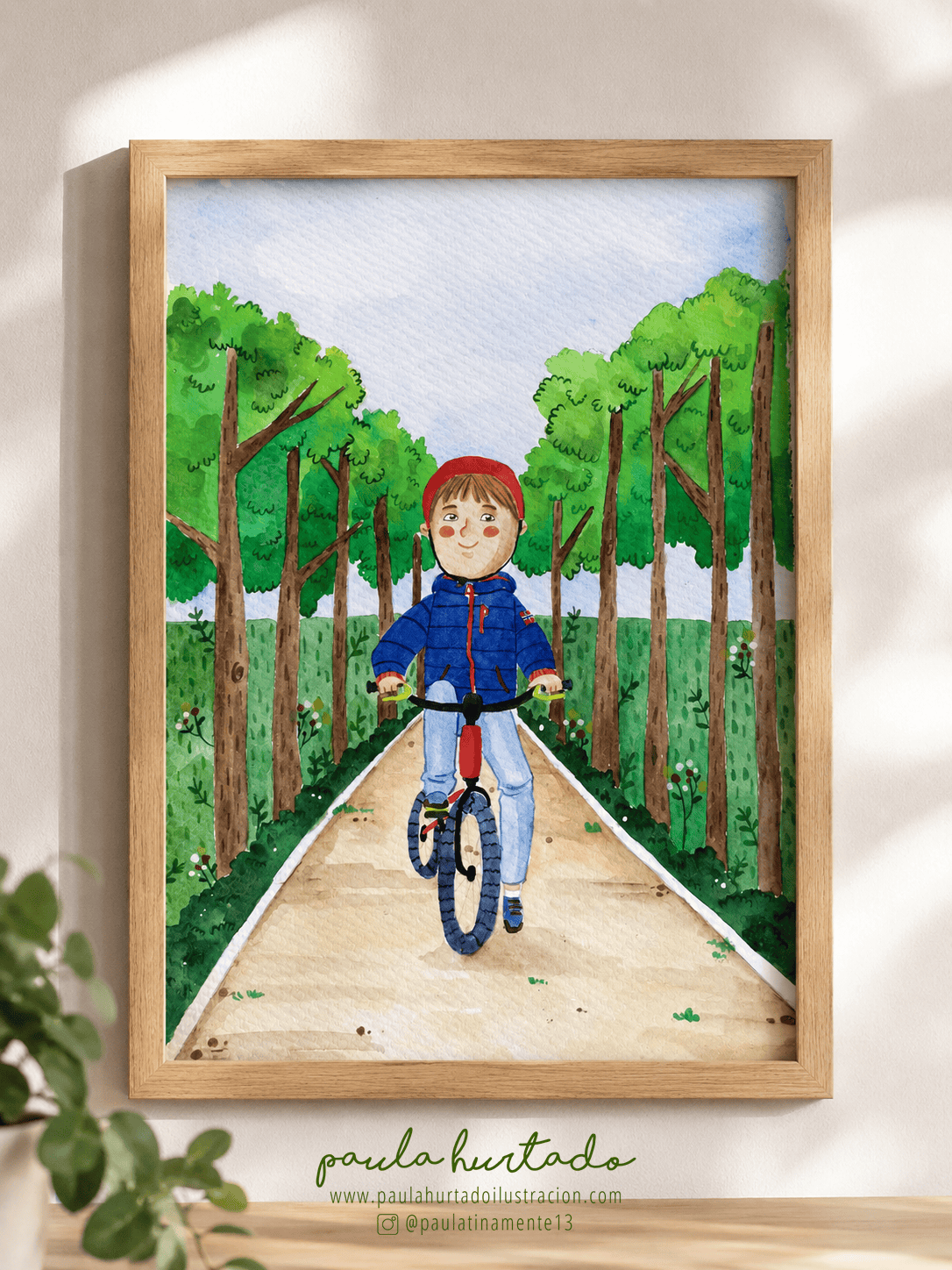 marco retrato Pau 5 años ilustración personalizada